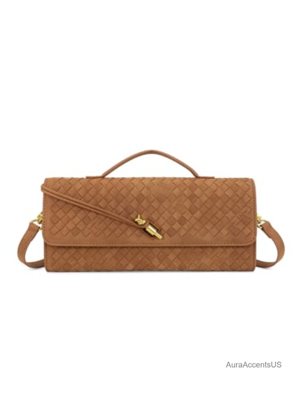 Woven Suede Evening Clutch Crossbody Bag for Women